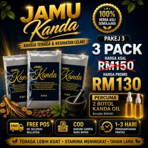 🍀 3 Pek Jamu Kanda + Free 2 Botol Kanda Oil